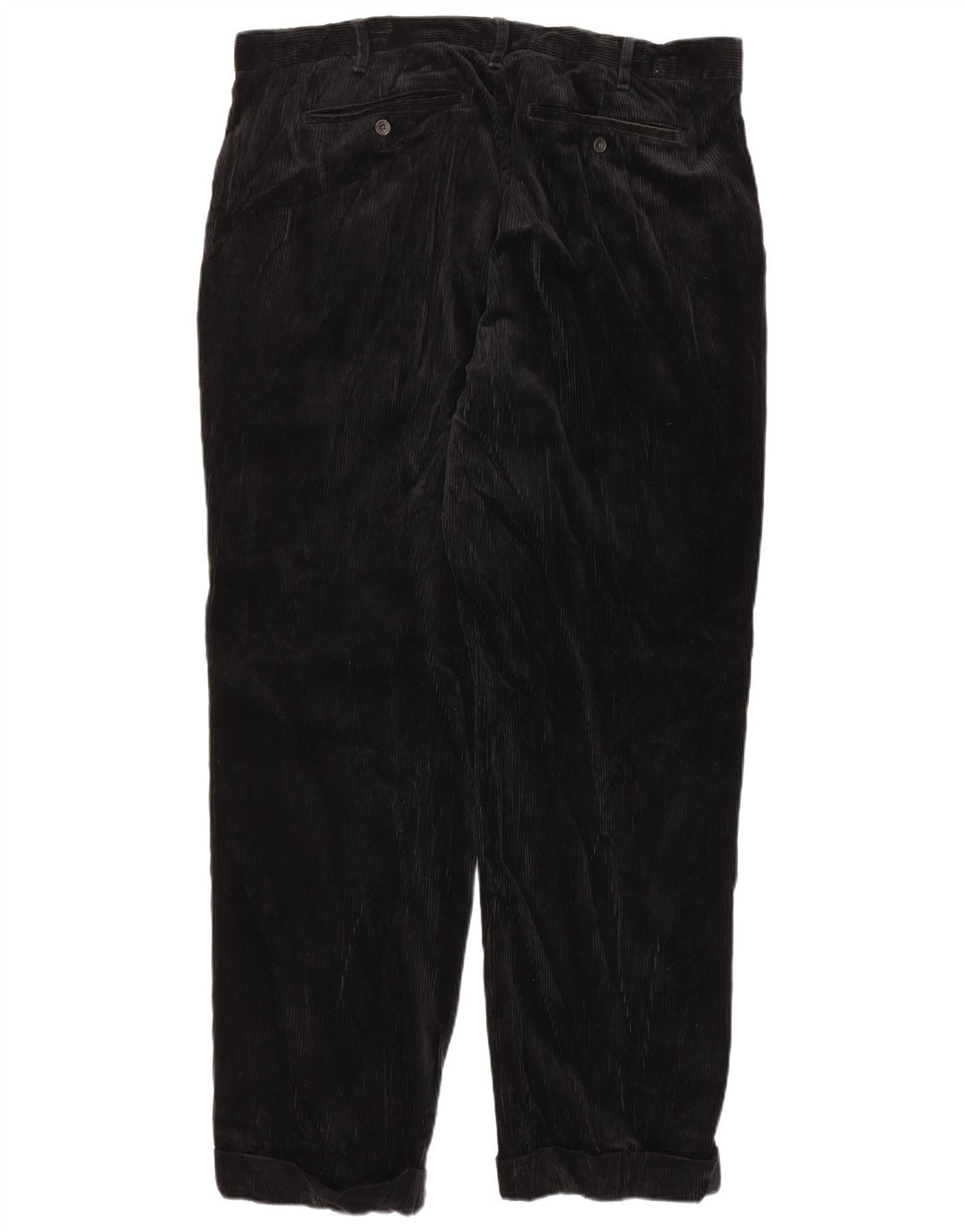 EDDIE BAUER Mens Tall Relaxed Fit Pegged Corduroy Trousers W40 L34  Black