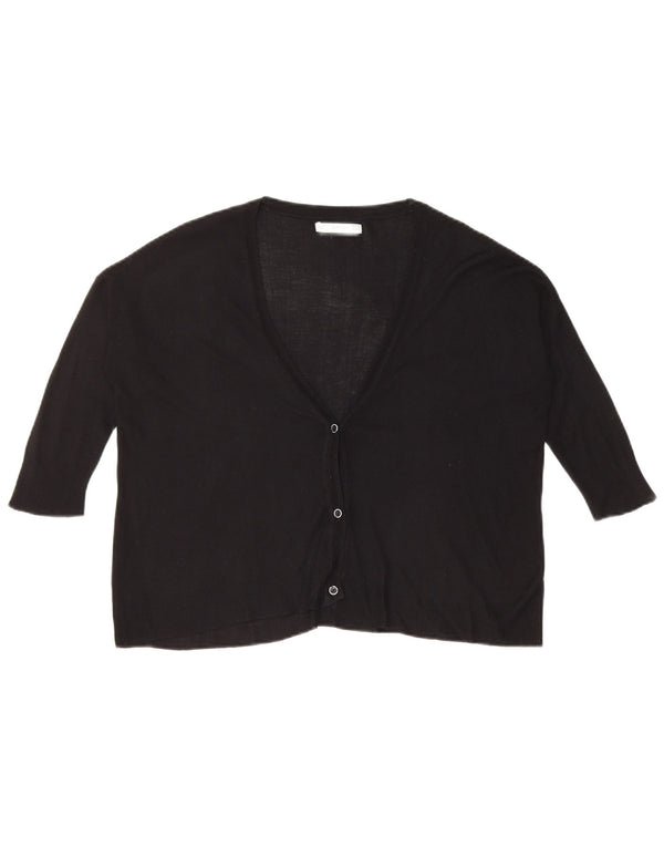 Zara Womens 1/2 Sleeve Oversized Bolero Jumper UK 10 Small Black