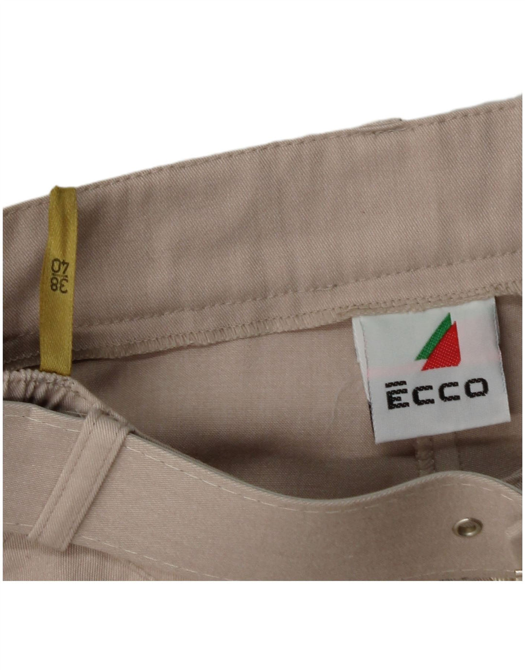 Ecco Womens High Waist Casual Shorts EU 38/40 Medium W28  Beige Polyester