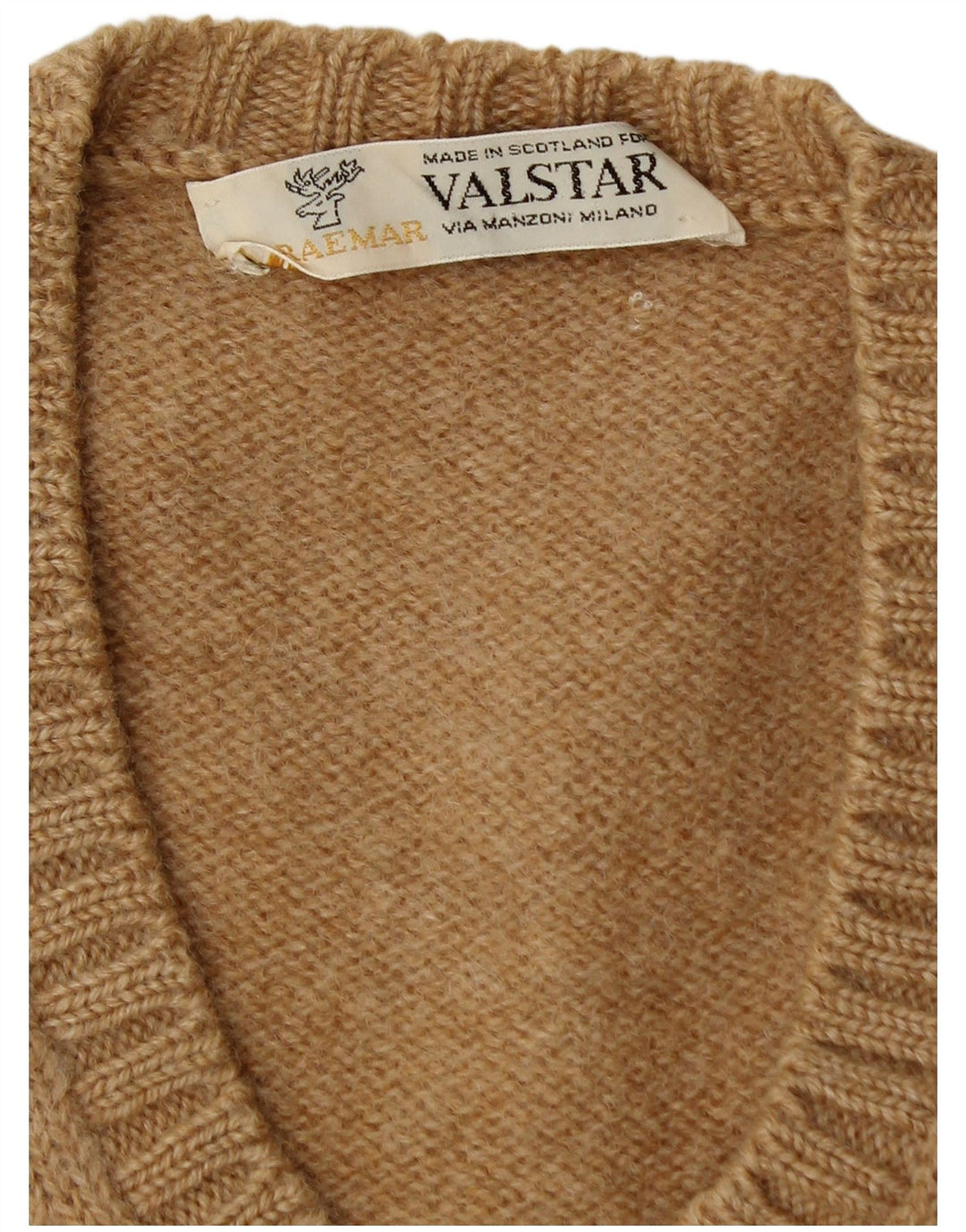 Valstar Mens V-Neck Jumper Sweater Large Beige