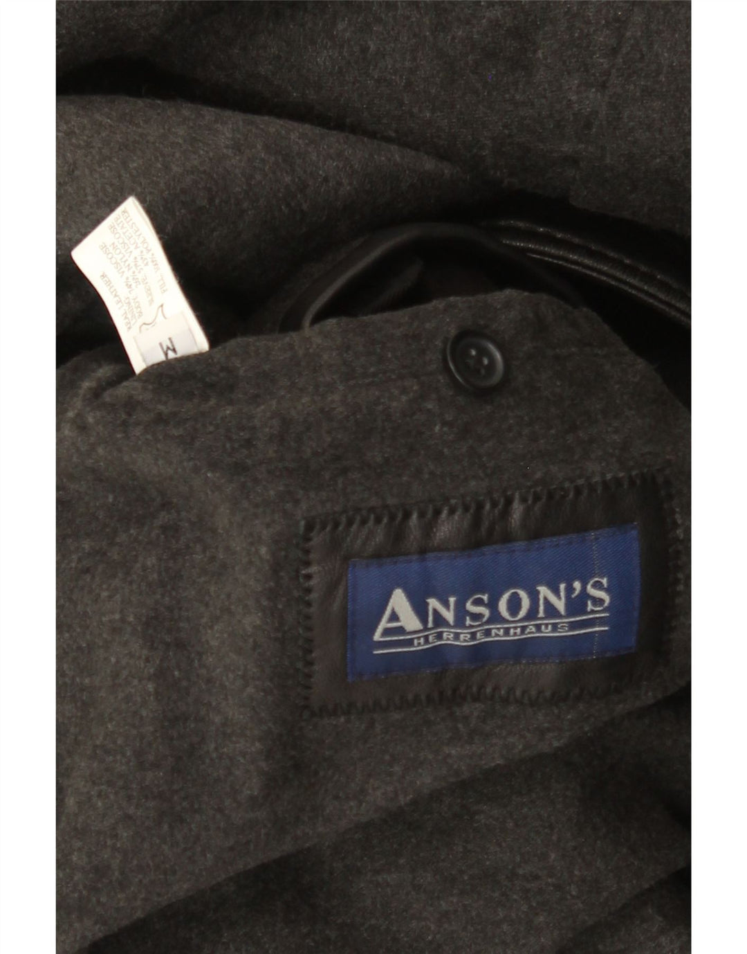 Anson's Herrenhaus Mens Leather Jacket UK 38 Medium Black Leather