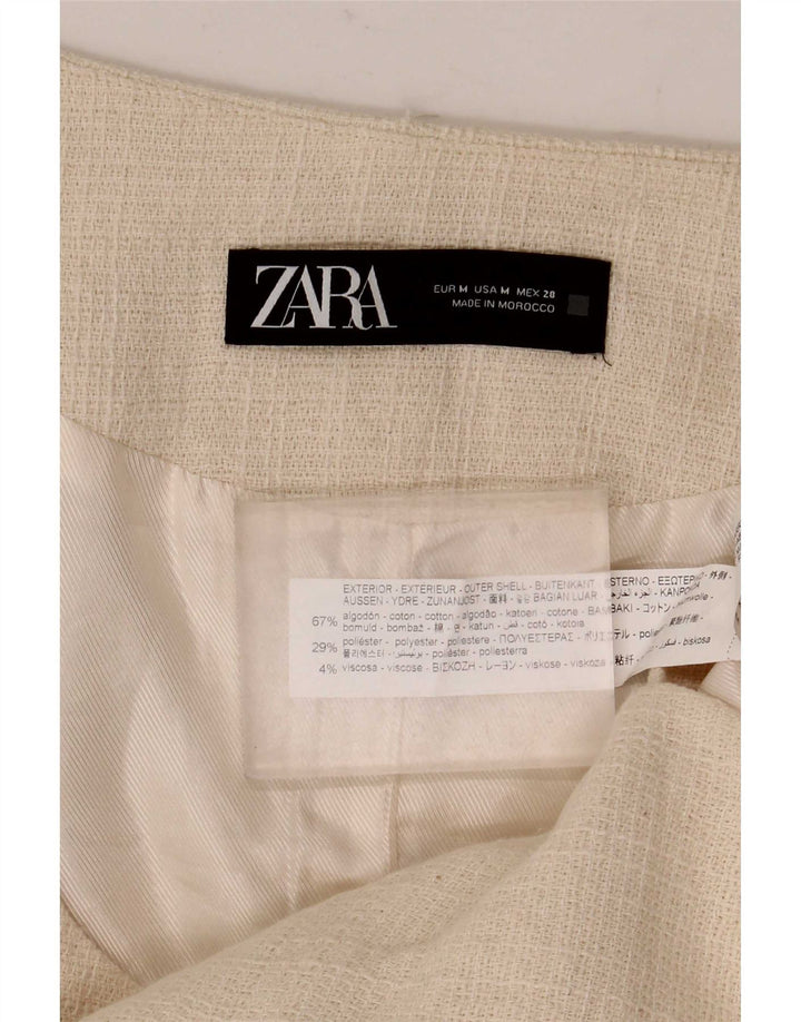 Zara Womens Waistcoat UK 12 Medium Beige Cotton