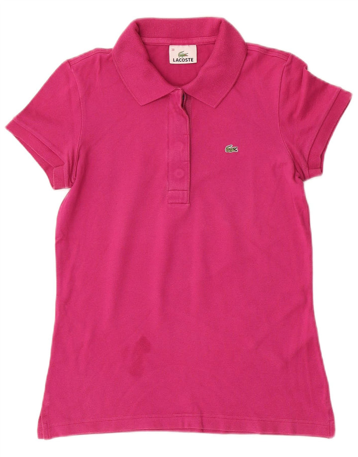LACOSTE Womens Polo Shirt Size 38 Medium Pink Cotton