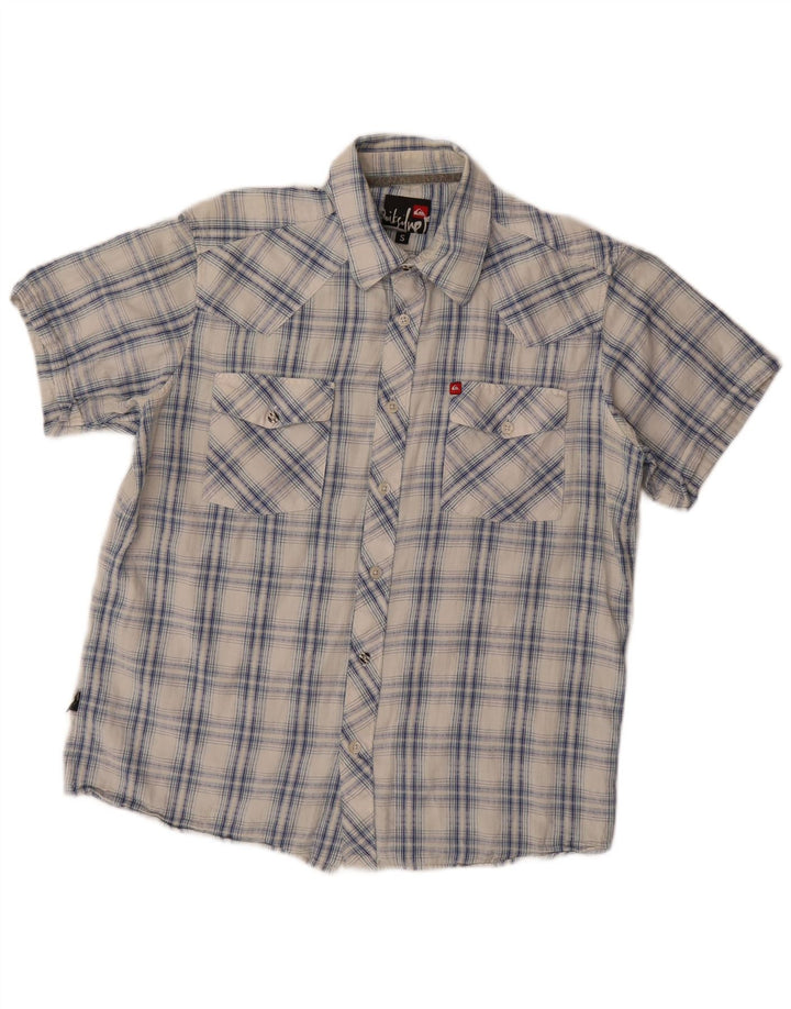 Quiksilver Mens Short Sleeve Shirt Small Blue Check