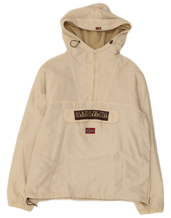 NAPAPIJRI Boys Graphic Hooded Anorak Jacket 15-16 Years Beige Nylon
