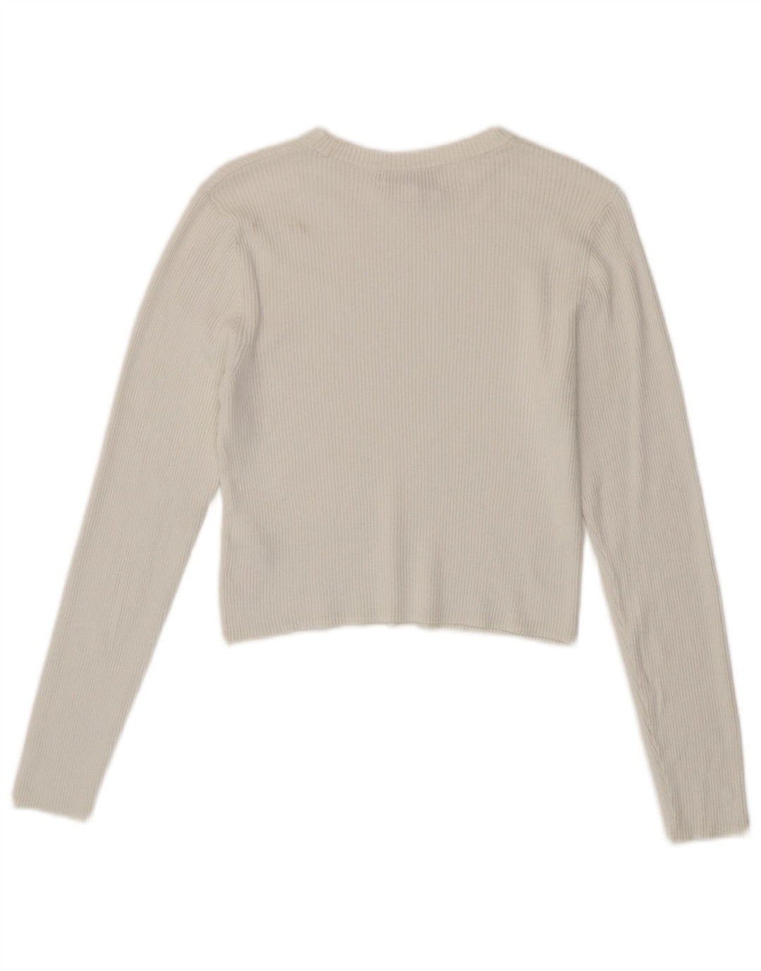 Marks & Spencer Womens Crop Top Long Sleeve UK 14 Medium White Viscose