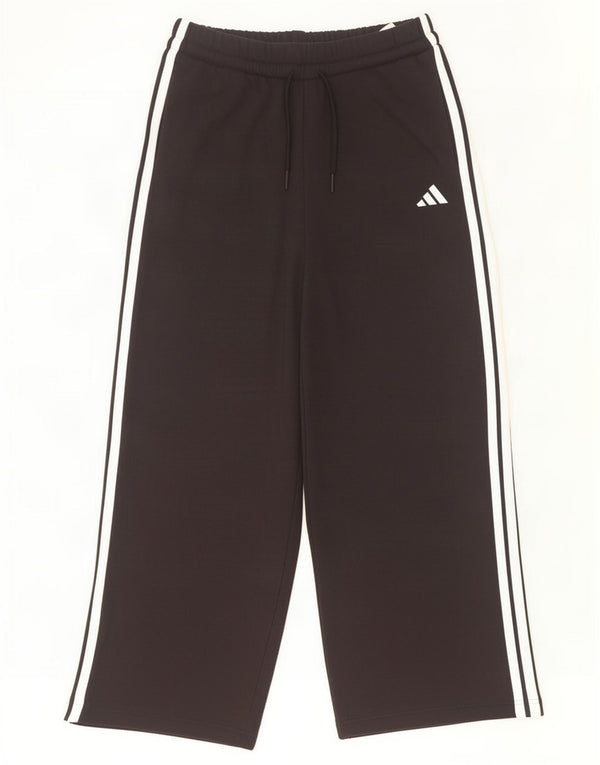Adidas Womens Wide Leg Tracksuit Trousers UK 16/18 Large Black Cotton