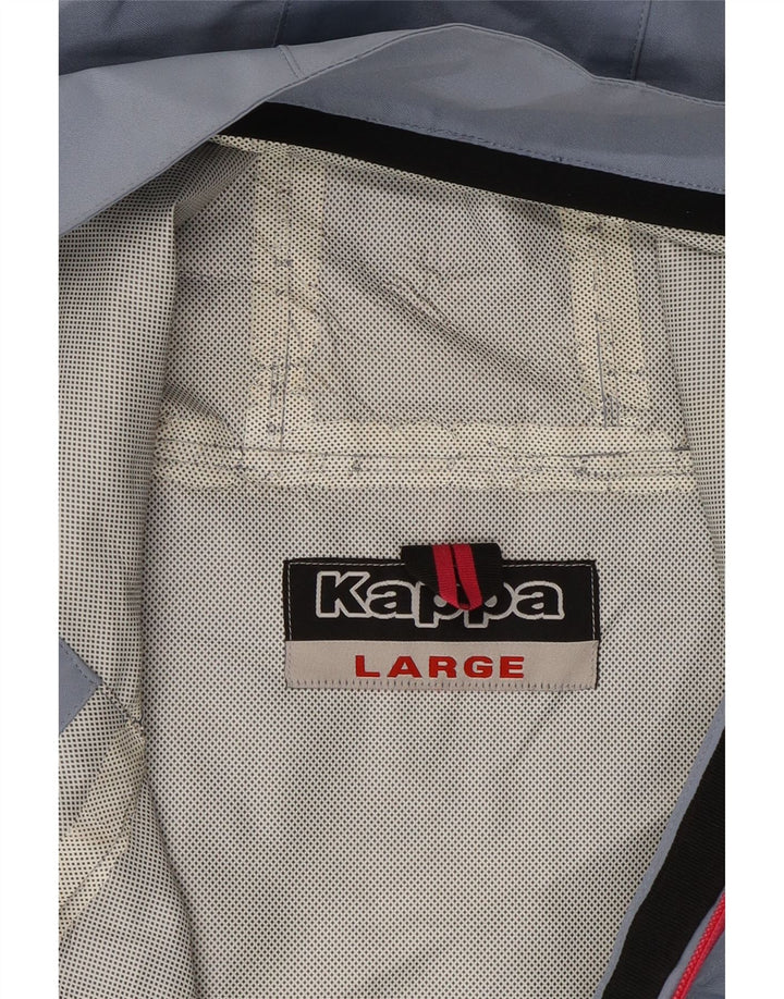Kappa Womens Hooded Rain Jacket UK 14 Large Blue Polyester