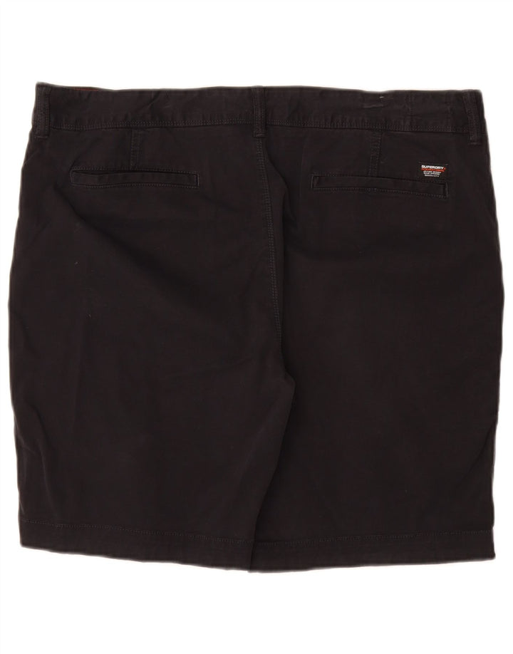 Superdry Mens Slim Chino Shorts W36 Large Black Cotton