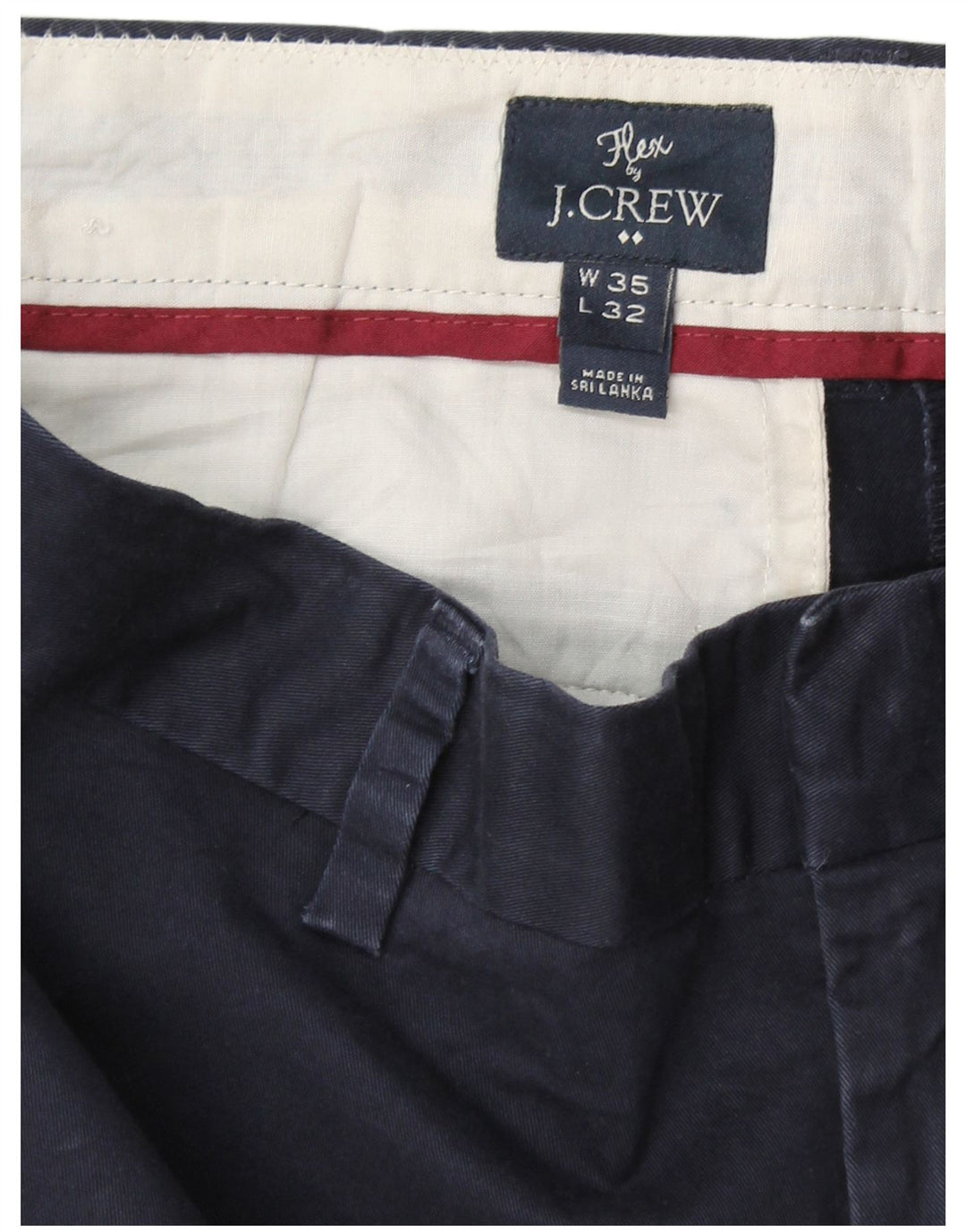 J. CREW Mens Flex Slim Chino Trousers W35 L30 Navy Blue Cotton