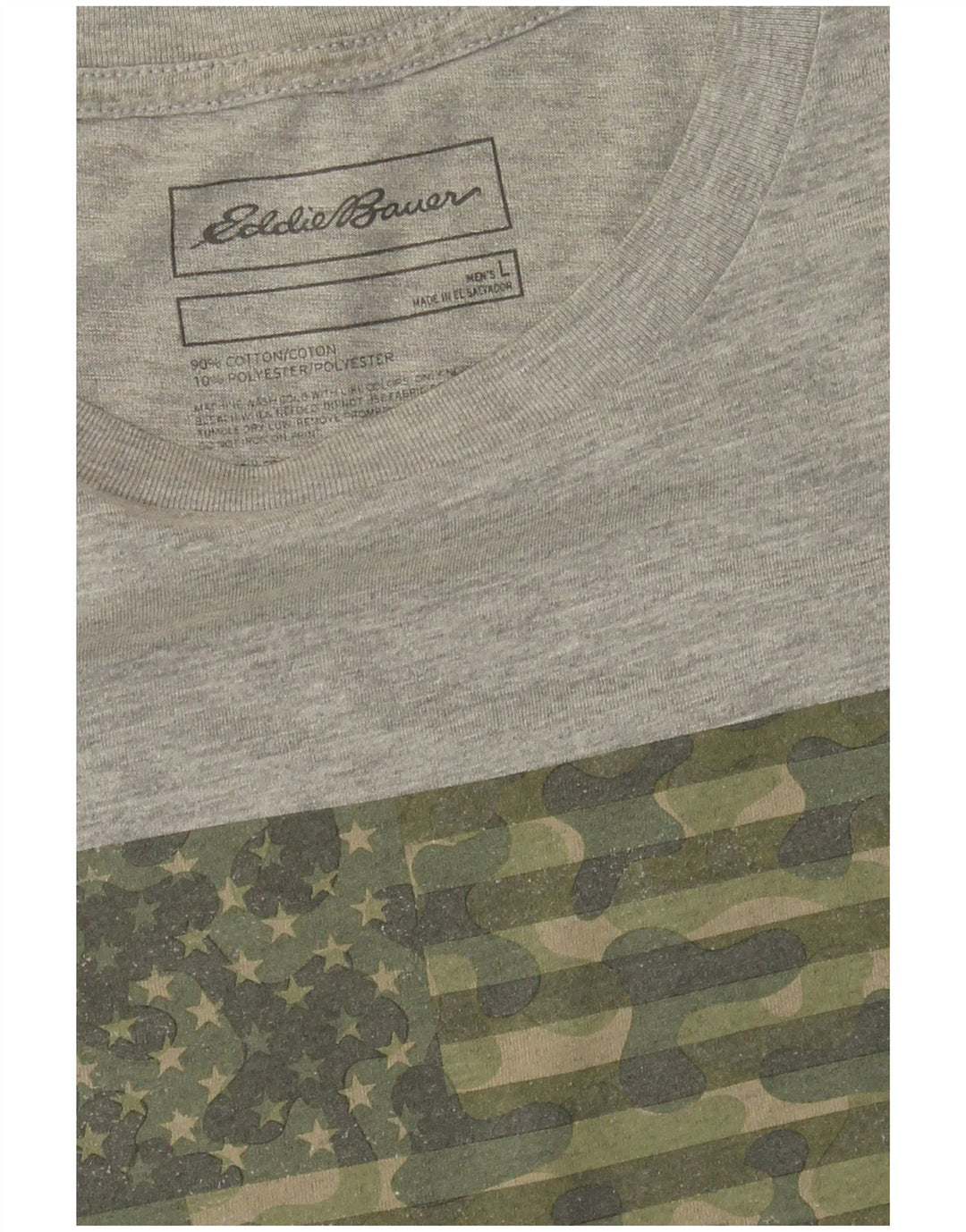 Eddie Bauer Mens Graphic T-Shirt Top Large Grey Cotton