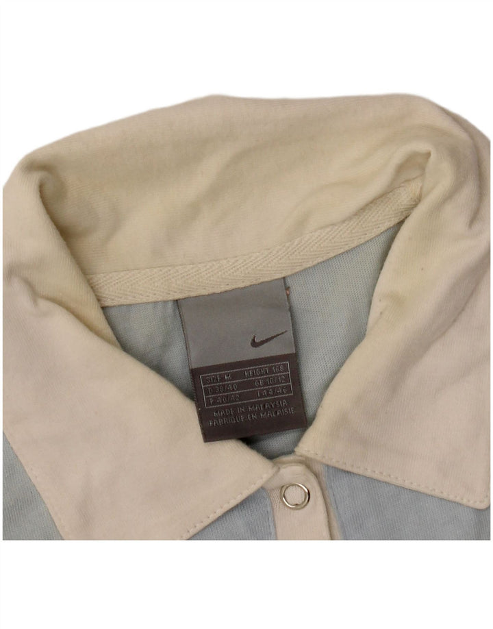 NIKE Womens Polo Shirt UK 10/12 Medium Blue Colourblock