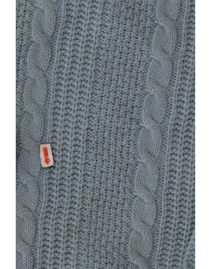 STEFANEL Womens Oversized Crew Neck Jumper Sweater UK 16 Large Blue Wool