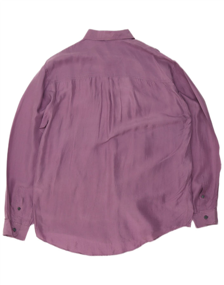 Yorn Mens Shirt Size 39/40 Medium Purple Silk