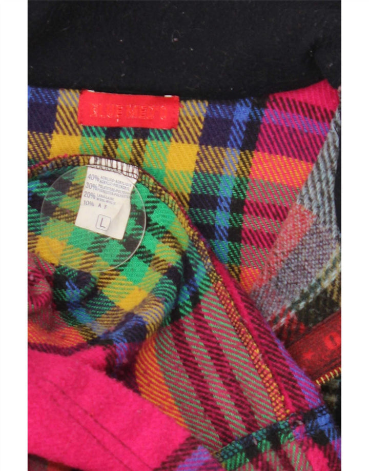 Vintage Mens Pullover Flannel Shirt Large Multicoloured Plaid Acrylic
