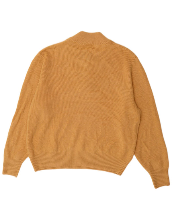 NIKE Mens Button Neck Jumper Sweater XL Beige Polyester