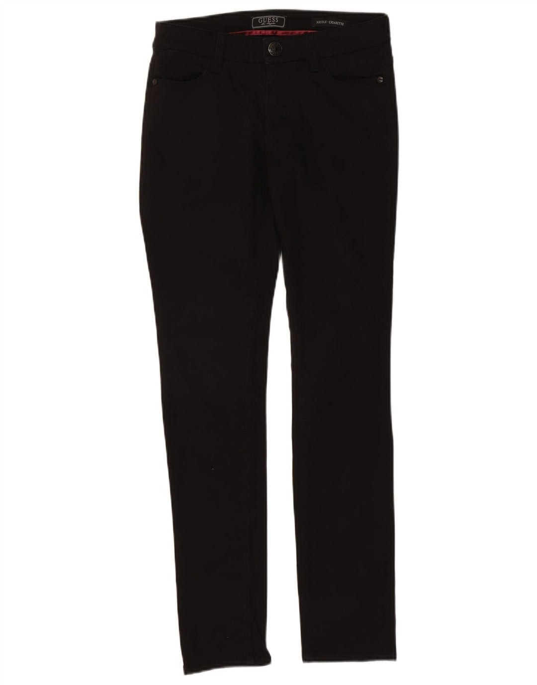 Guess Womens Cigarette Slim Jeans W27 L30 Black Cotton