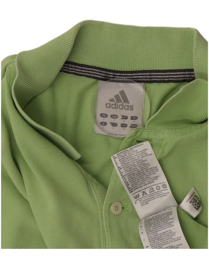 Adidas Mens Polo Shirt Small Green Cotton