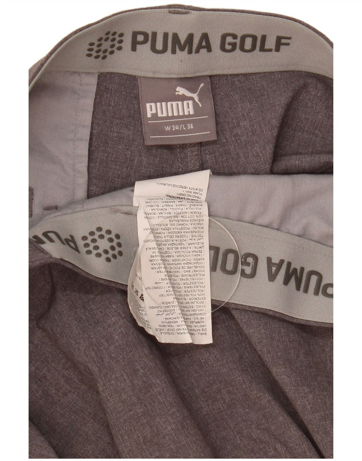 Puma Mens Slim Casual Trousers W34 L36 Grey Polyester