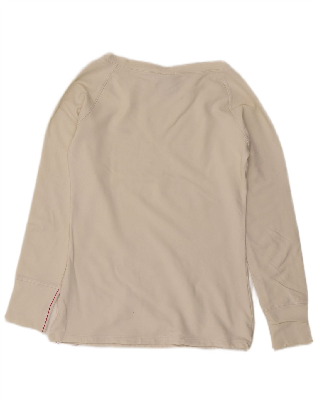 Nike Womens Top Long Sleeve UK 10/12 Medium White Cotton