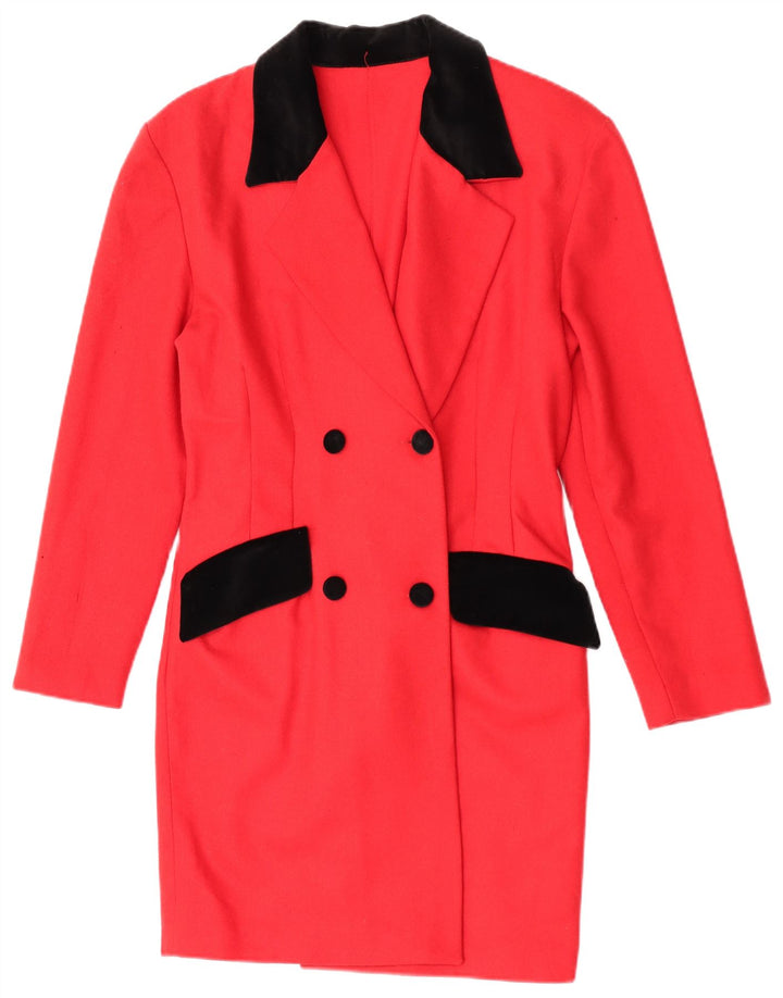 1957 Legendary Womens Longline Blazer Jacket IT 44 Medium Red Colourblock