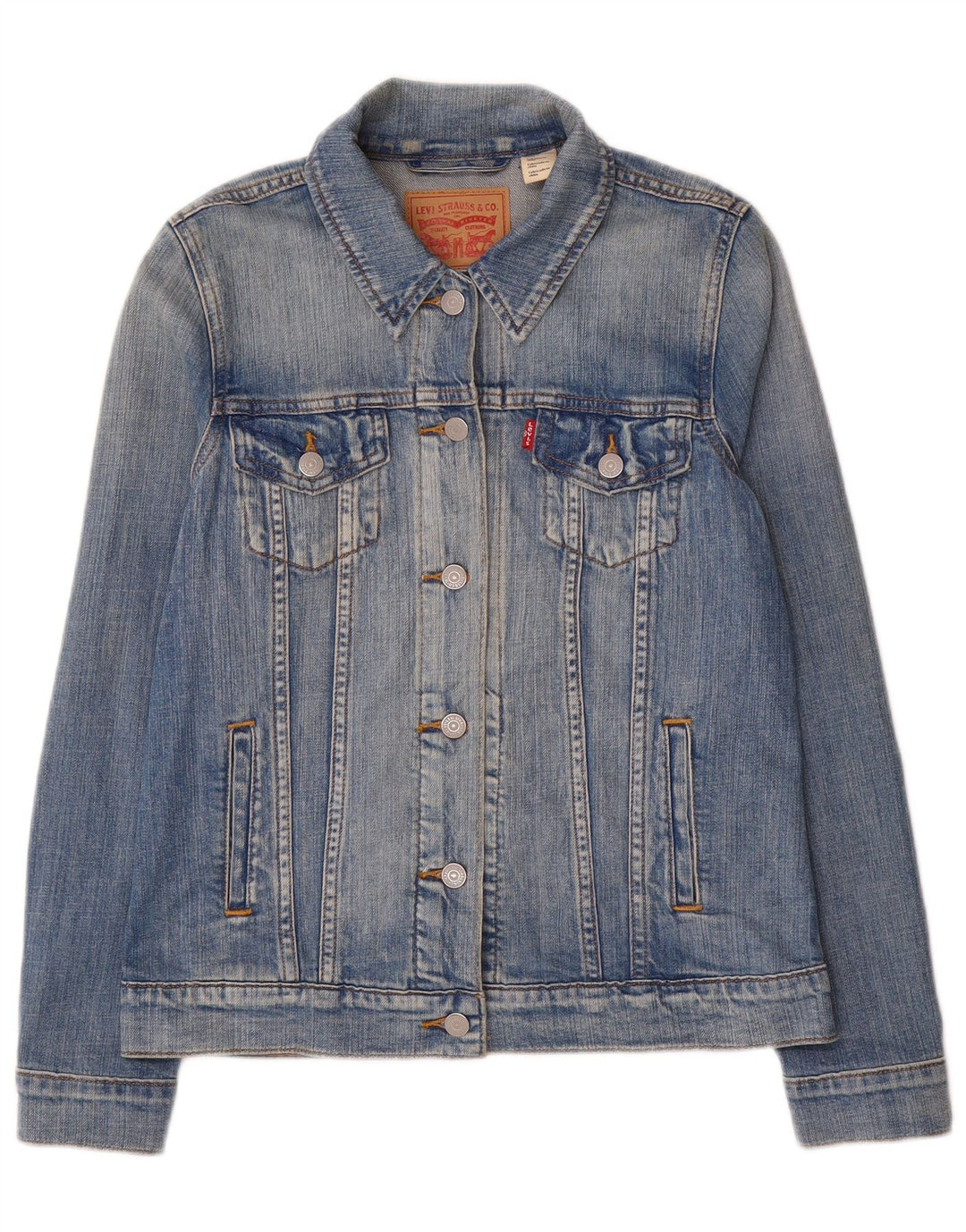 Levi's Womens Denim Jacket UK 12 Medium Blue Cotton