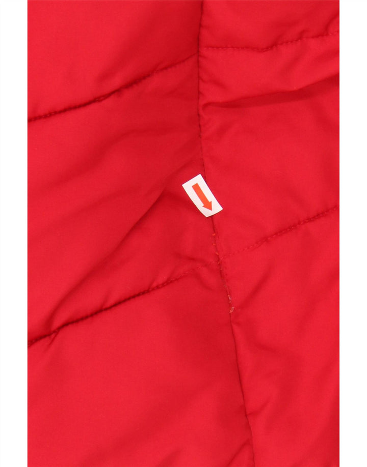 HOBBS Womens Hooded Padded Jacket UK 14 Large Red Polyester
