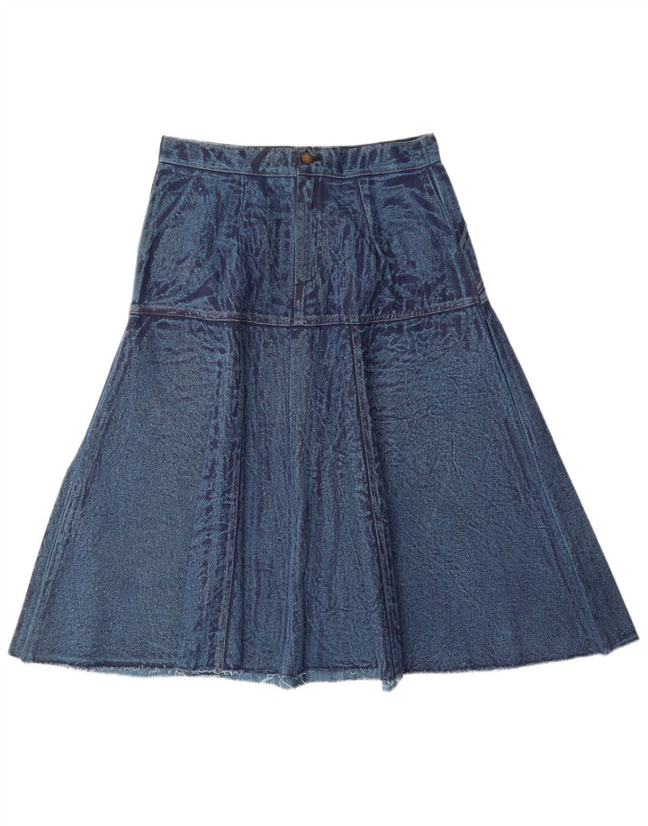 VINTAGE Womens Denim Flared Skirt W28 Medium  Blue