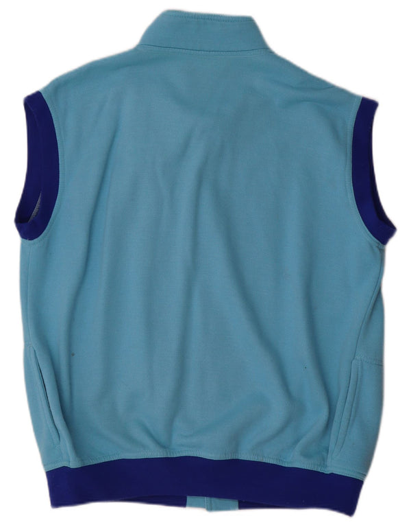 Vintage Mens Sleeveless Tracksuit Top Jacket Large Blue Colourblock