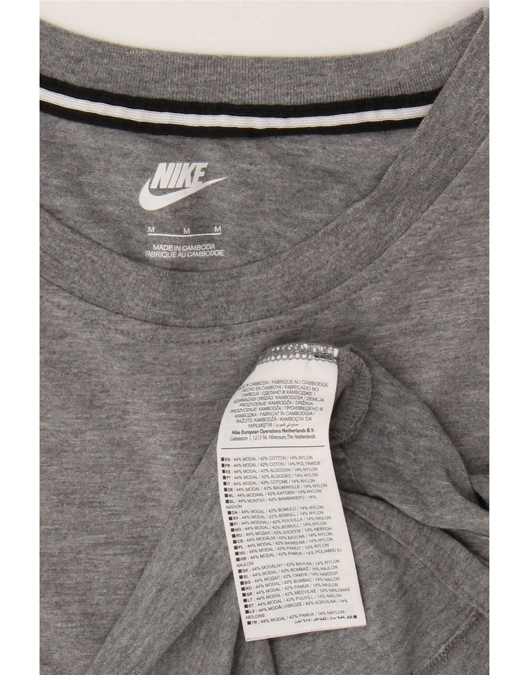 Nike Womens T-Shirt Top UK 14 Medium Grey Flecked Modal