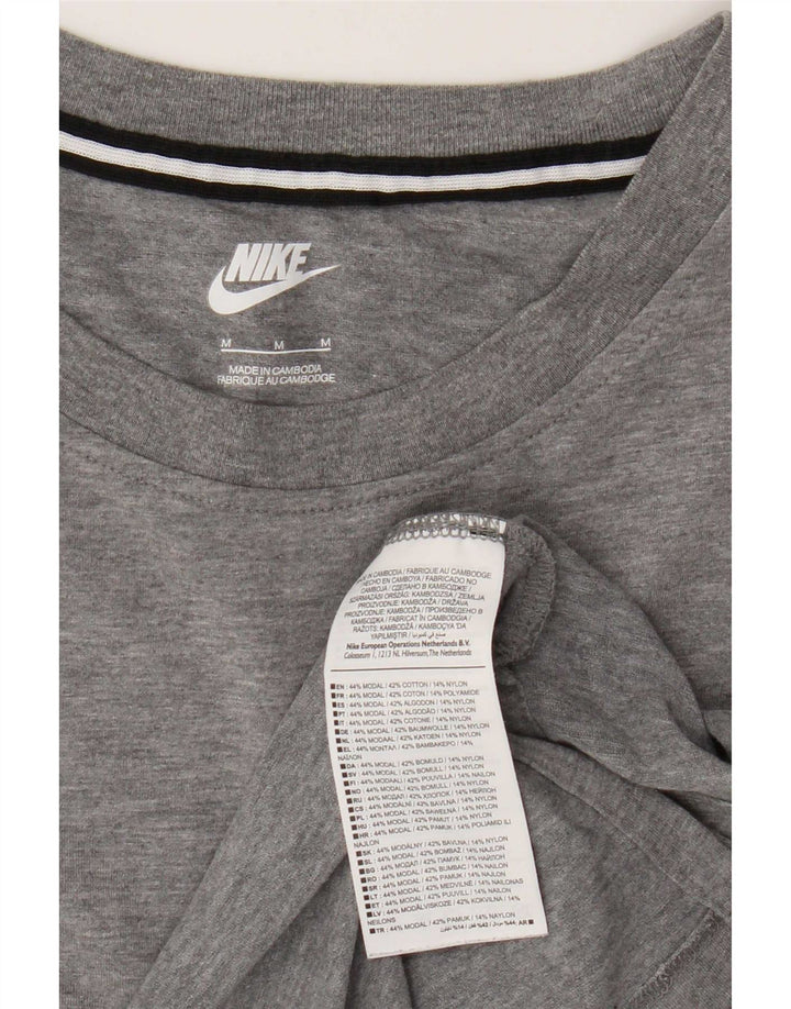 Nike Womens T-Shirt Top UK 14 Medium Grey Flecked Modal