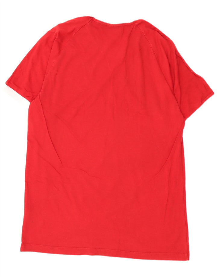 Adidas Mens T-Shirt Top Large Red Cotton