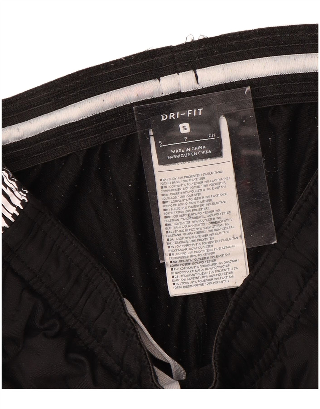 NIKE Mens Dri Fit Graphic Tracksuit Trousers Small  Black Colourblock