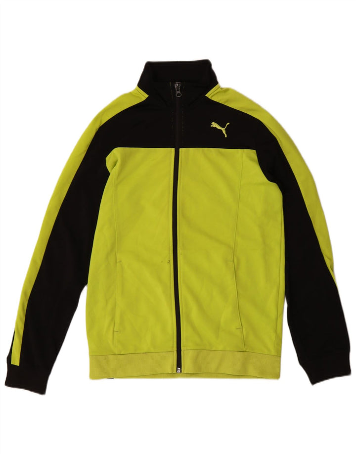 Puma Boys Tracksuit Top Jacket 13-14 Years Yellow Colourblock Polyester