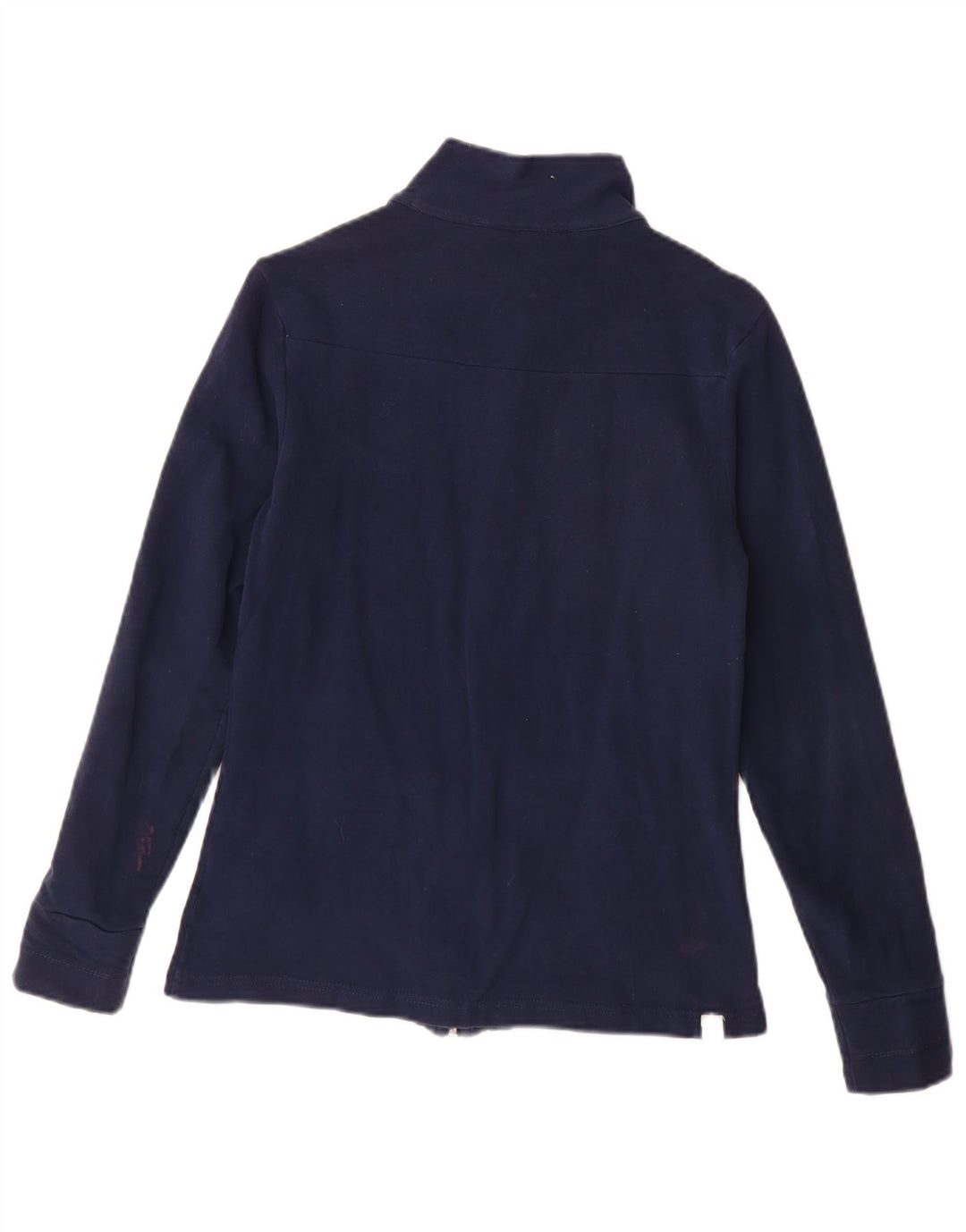 ADIDAS Womens Tracksuit Top Jacket UK 12 Medium Navy Blue Cotton