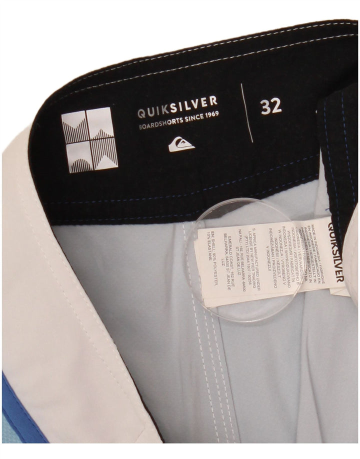 Quiksilver Mens Graphic Swimming Shorts Medium Blue Striped Polyester