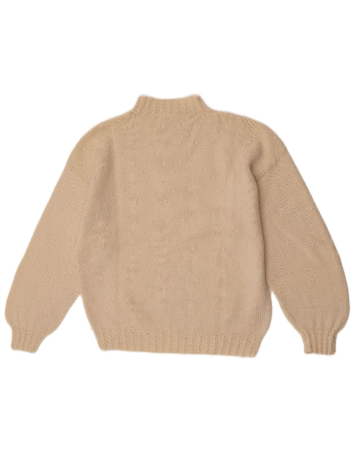 Vintage Womens Turtle Neck Jumper Sweater UK 14 Medium Off White