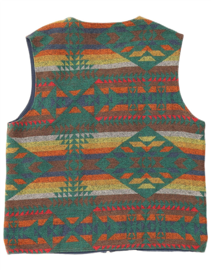 Vintage Mens Reversible Waistcoat Large Multicoloured Fair Isle