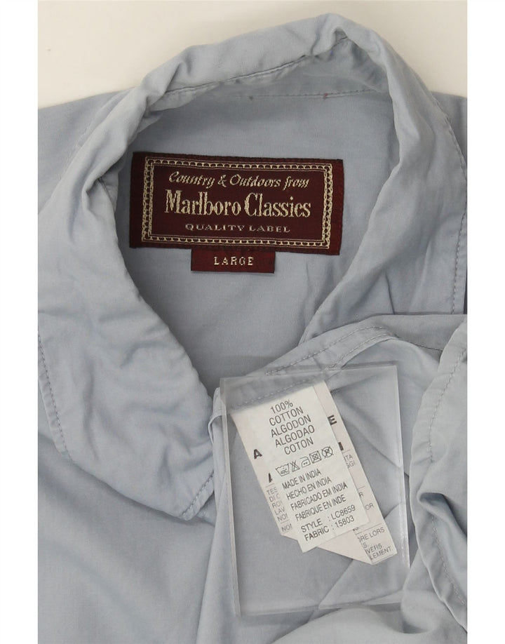Marlboro Classics Mens Shirt Large Blue Cotton