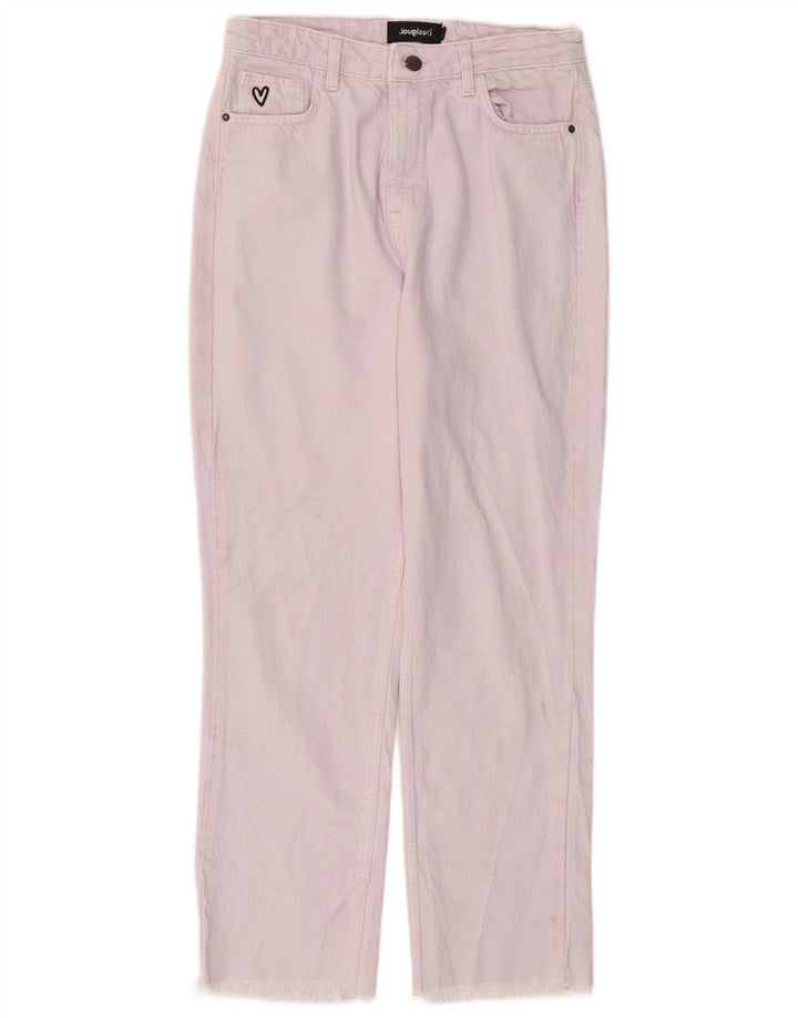 DESIGUAL Womens Straight Jeans EU 38 Medium W26 L27 Purple Cotton