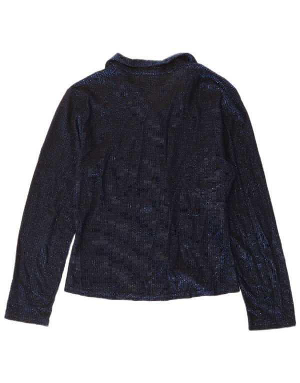 ORSAY Womens Shirt Blouse UK 8 Small Navy Blue Flecked Elastane