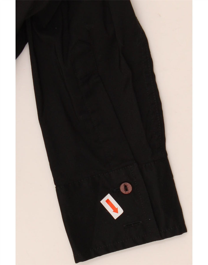 Trussardi Womens Long Sleeve Bodysuit UK 12 Medium Black Cotton