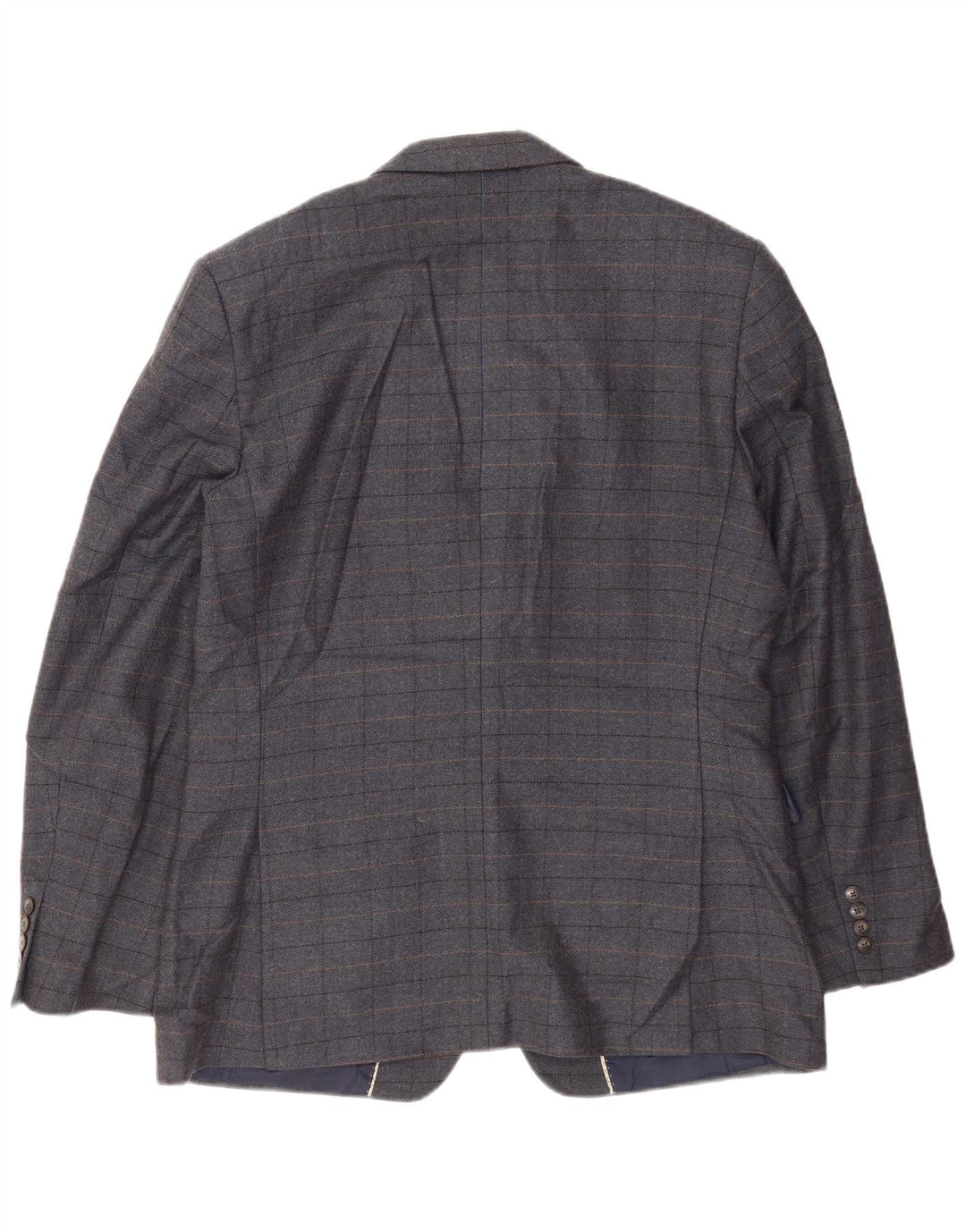 Marks & Spencer Mens 2 Button Blazer Jacket UK 42 XL Blue Check Wool