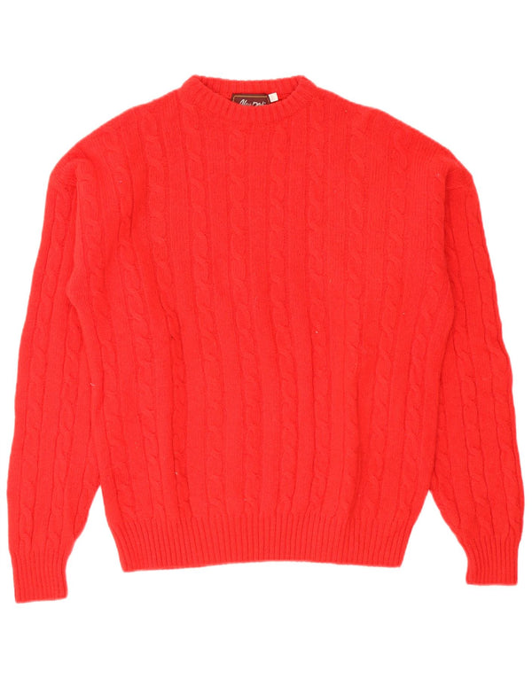 Vintage Mens Crew Neck Jumper Sweater IT 50 Medium Red Wool