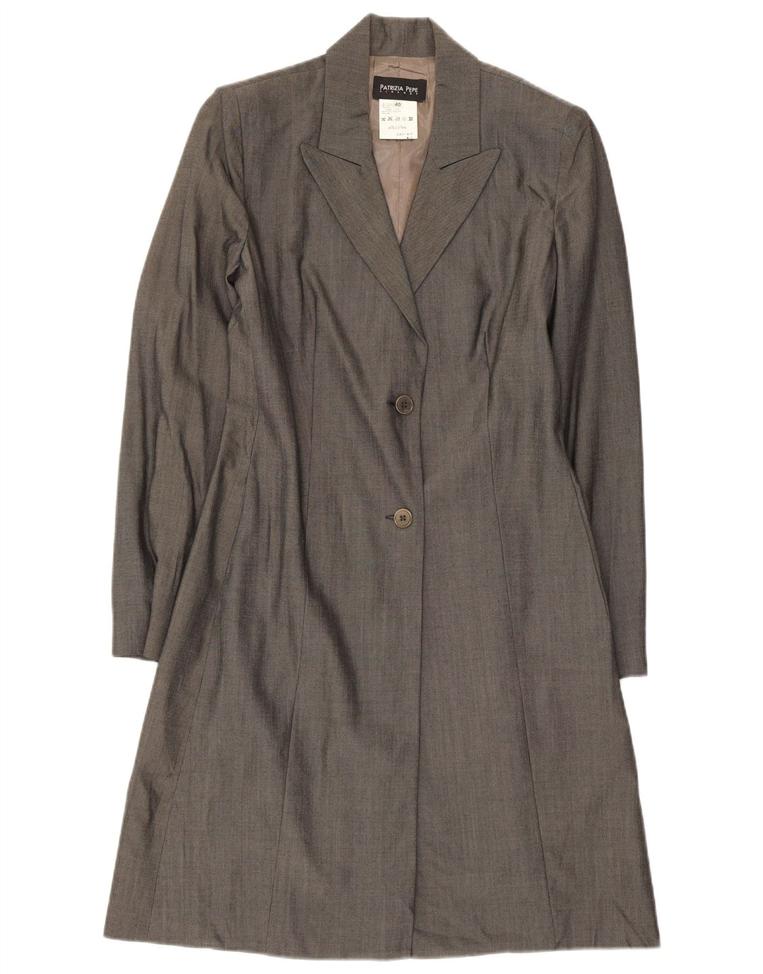 PATRIZIA PEPE Womens Overcoat IT 40 Small Grey Viscose