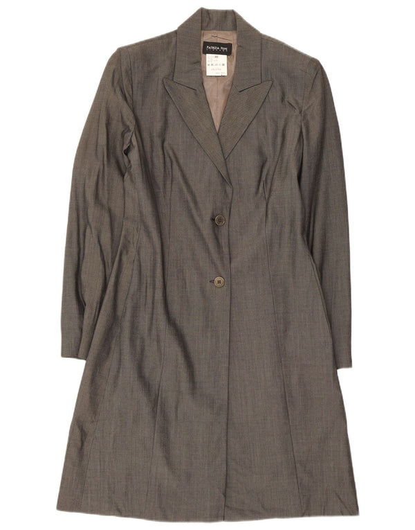 PATRIZIA PEPE Womens Overcoat IT 40 Small Grey Viscose