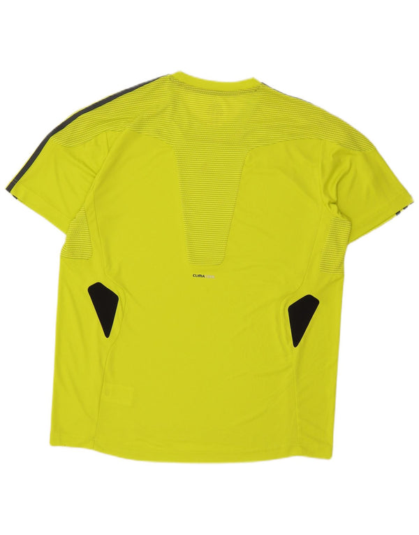 Adidas Mens Climacool T-Shirt Top Large Yellow Colourblock Polyester