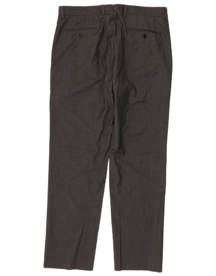 DKNY Mens Straight Suit Trousers W34 L30 Grey