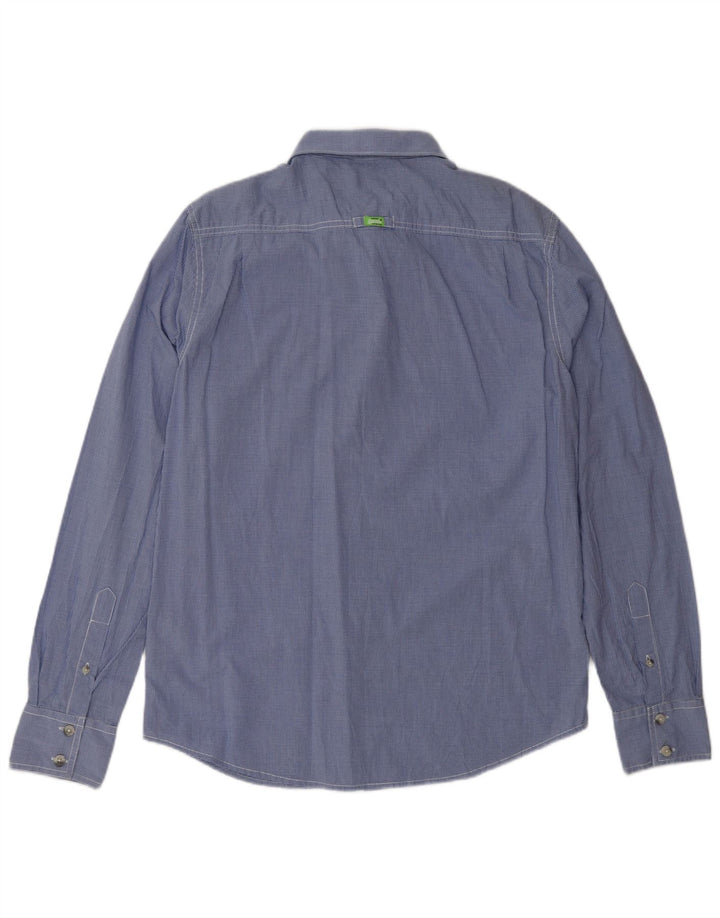 SUPERDRY Mens Shirt XL Blue Gingham Cotton