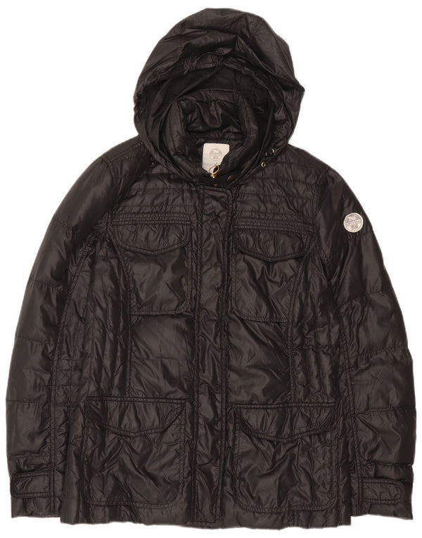 North Sails Womens Hooded Padded Jacket UK 16 Large Black Polyamide